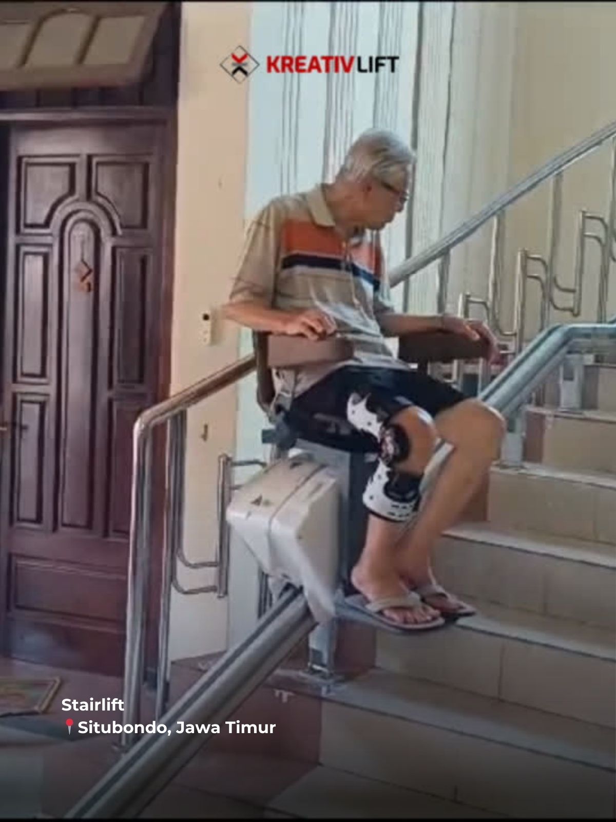 pasang stairlift lift kursi tangga murah situbondo jawa timur