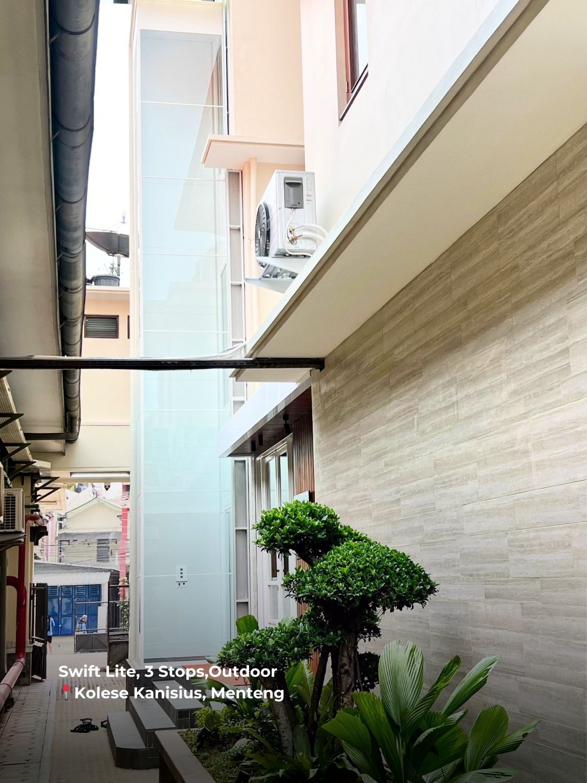 lift rumah homelift 3 lantai outdoor kolese kanisius menteng